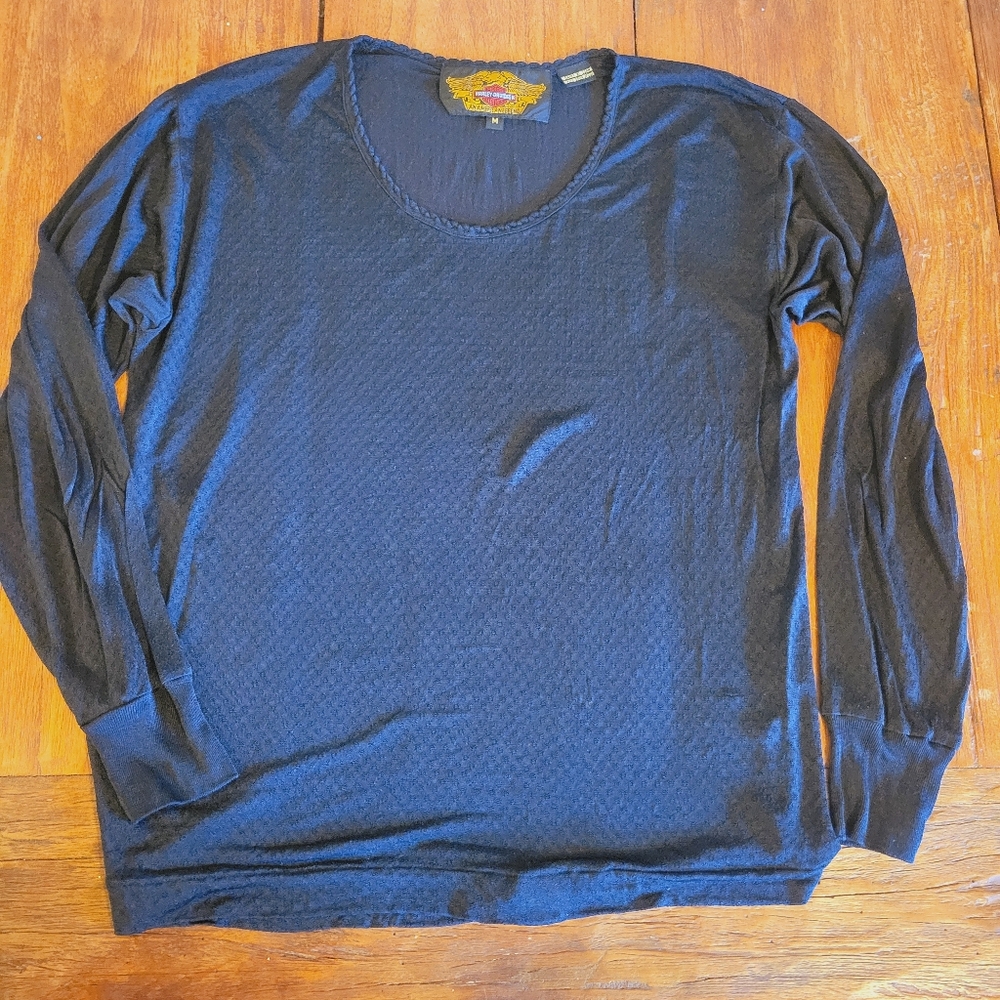 Silk Harley-Davidson Sheer Long Sleeve Top